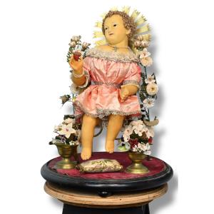 Sweet Heart Of Jesus In Wax - Naples 1880